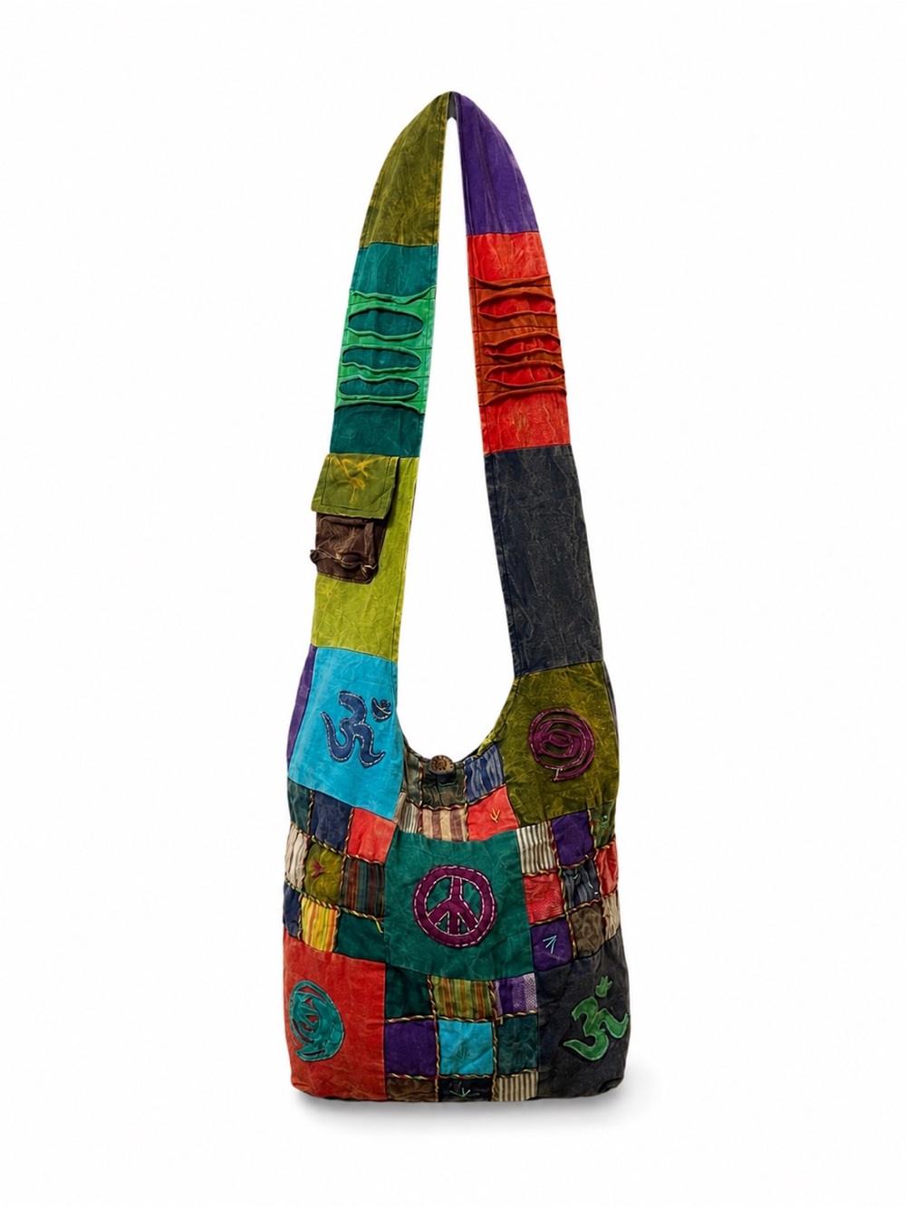 Handcrafted Multicolor Patchwork Crossbody Hobo Bag